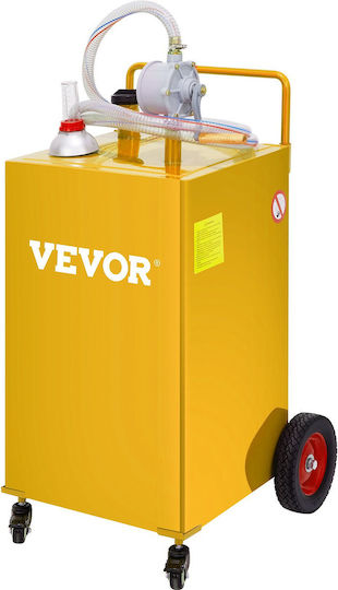 Vevor Rezervor de Combustibil 35 Galoni Depozitare Benzină 4 Roți Pompă Manuală de Transfer Container Combustibil Mașini Diesel Benzină Mașini de Tuns Iarbă ATV-uri Bărci Mai Mult Galben
