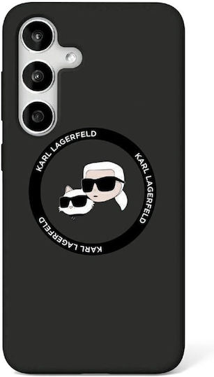 Karl Lagerfeld Heads Umschlag Rückseite Silikon 0.3mm Schwarz (Galaxy S25+)