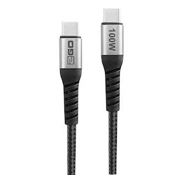 2GO Braided Thunderbolt 4 Cable 100W Μαύρο 2m 2GO Braided Thunderbolt 4 Cable 100W Μαύρο 2m
