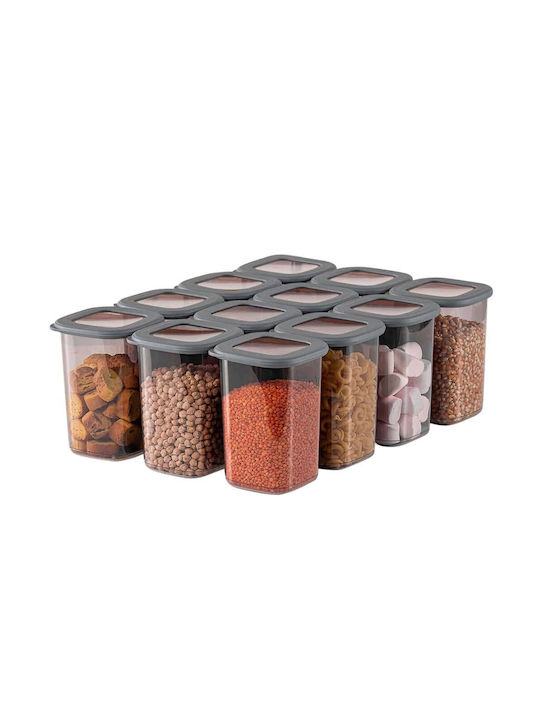 Hermia Set 12 Bucăți Vaze Utilizare Generală cu Capac Plastic Negru 1200ml 12 Bucăți