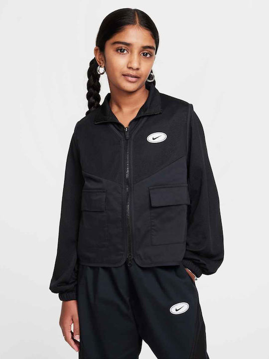 Αθλητική Παιδική Ζακέτα Μαύρη Sportswear