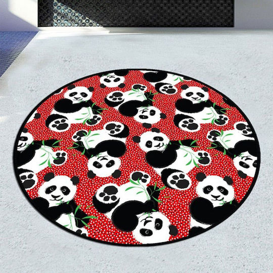 L'Εssentiel Maison Badematte Synthetisch,Polyester/Cotton/Leather Rund Red-black 80x80cm