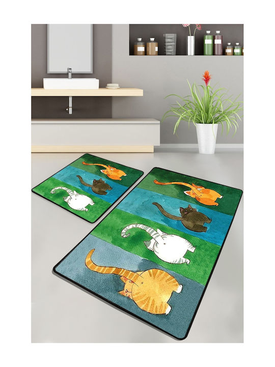 L'Εssentiel Maison Set Badematten Synthetisch,Polyester/Cotton/Leather Rechteckig Multi 2Stück