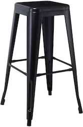 Metallic Bar Stool Relix Black 43x43x76cm