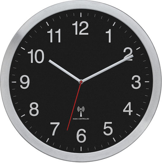 TFA TFA Wanduhr Glas Schwarz Ø40cm