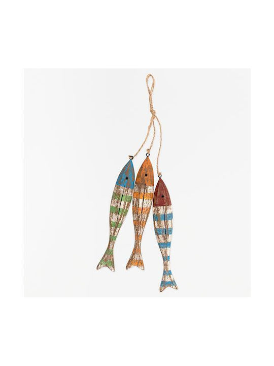 Batela Hanging Wall Decor Multicolour Wooden 20x20cm