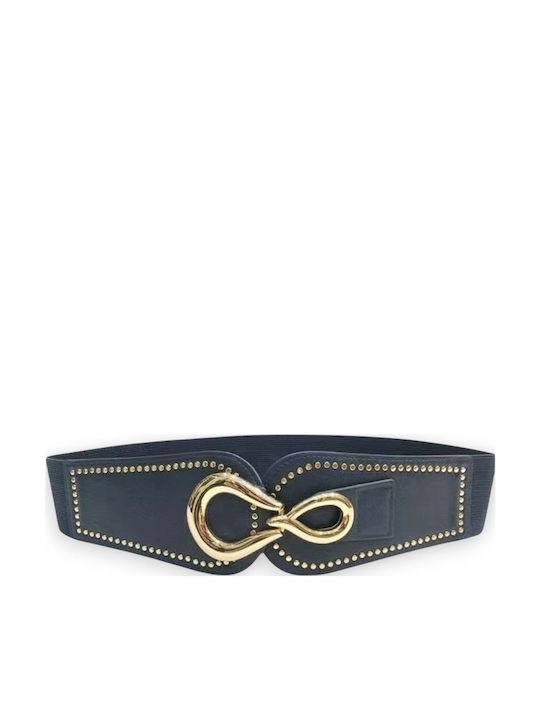 Wide Elastic Women's Belt Blue