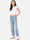 Damen Stoffhose in Gerader Bein Stil Blau