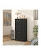 Wooden Shoe Organizer Black 60x23.5x115cm