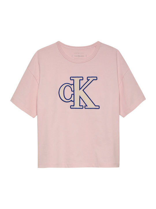 Calvin Klein Tricou pentru copii Roz Monogram