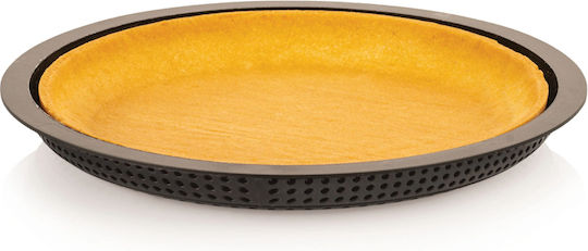 3D Tart Ring Round Ø180 H 20 Microperforated Ring Black Silicone Silikomart