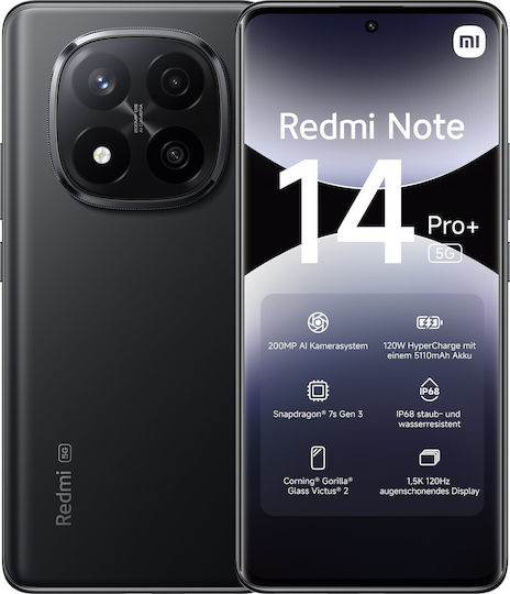 Xiaomi Redmi Note 14 Pro+ 5G Dual SIM (12GB/512GB) Midnight Black