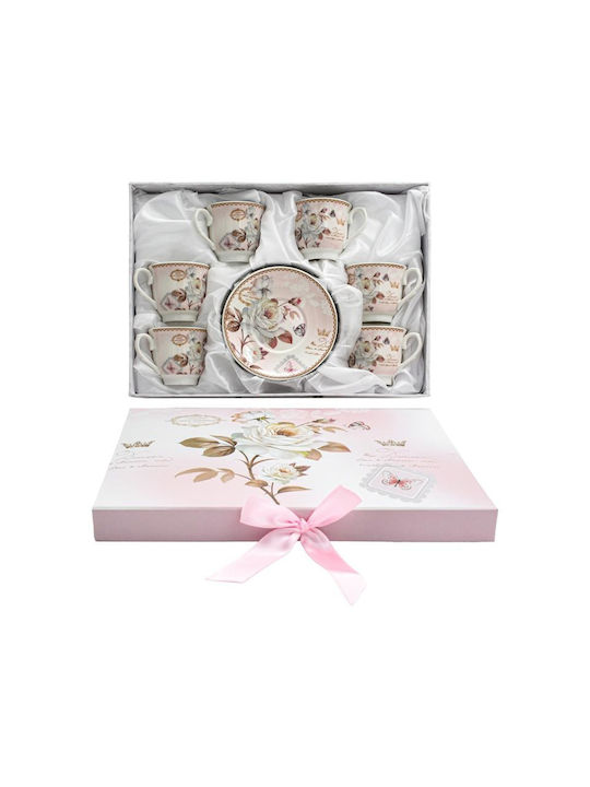 Fylliana Floral Set Tassen Tee Keramik Weiß 6Stück