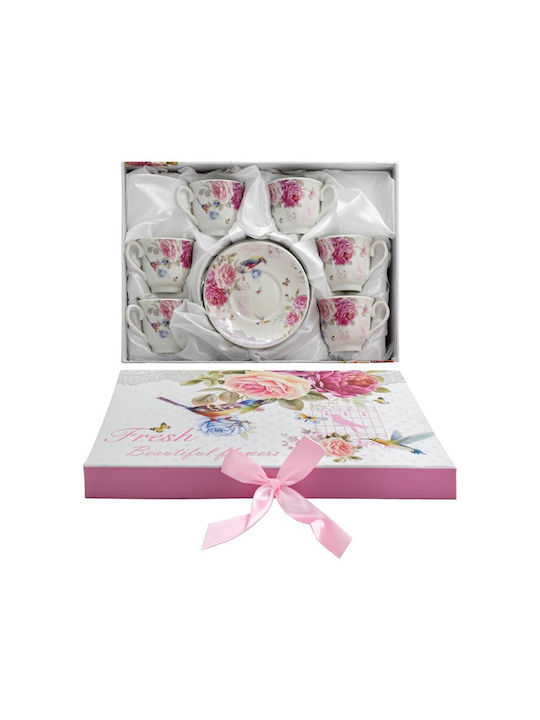 Fylliana Set Tassen Tee Keramik Weiß 90ml 6Stück