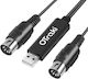 Otraki Midi-Kabel USB-Interface-Konverter In Out 5-Pin Midi zu USB-Adapter-Controller 2m