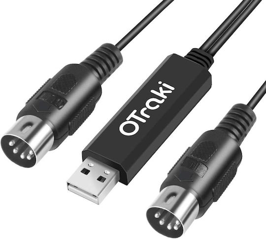 Otraki Midi-Kabel USB-Interface-Konverter In Out 5-Pin Midi zu USB-Adapter-Controller 2m
