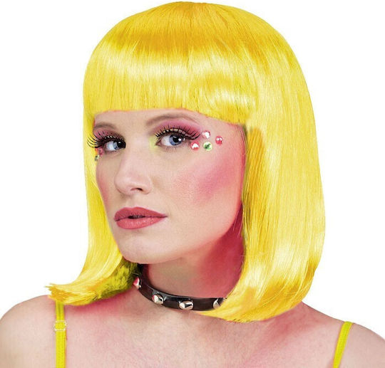 Diva Carnival Wig Long Bob Bangs Blonde