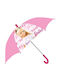 Barbie Kinder Regenschirm Gebogener Handgriff Rosa mit Durchmesser 70cm.