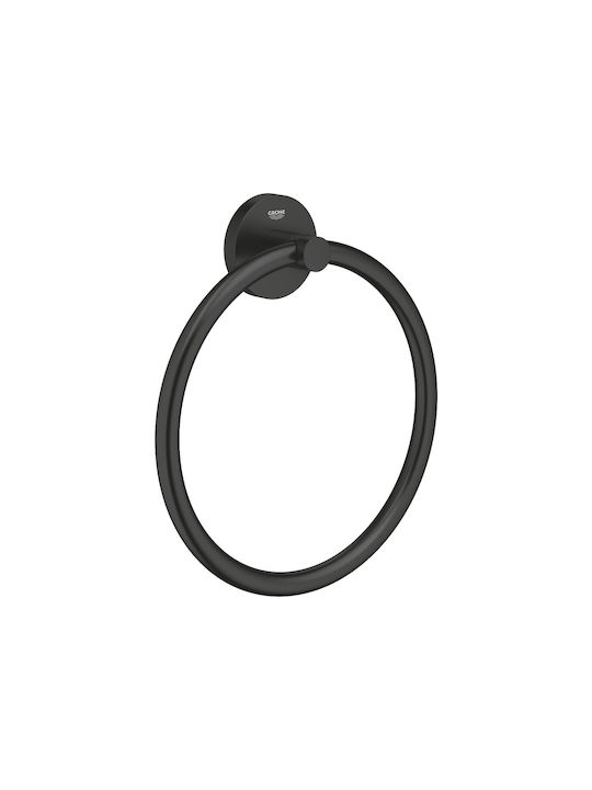 Grohe Essentials Single Wall-Mounted Bathroom Ring Black