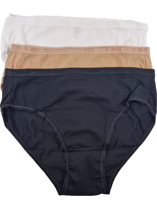 Βαμβακερά Femei Slip 3Pack White, Black, Skin