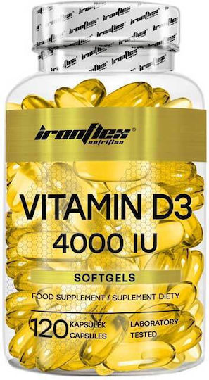 Ironflex Nutrition Βιταμίνη D3 για Ενίσχυση του Ανοσοποιητικού & την Υγεία των Οστών 4000iu 120 μαλακές κάψουλες