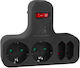 Maclean Energy Power Strip 4 Sockets with Switch without Cable