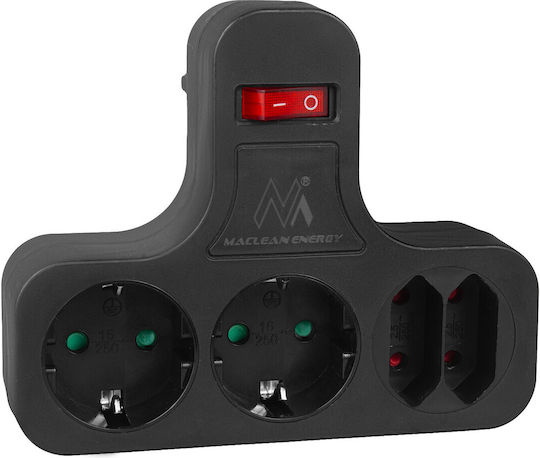 Maclean Energy Power Strip 4 Sockets with Switch without Cable