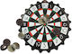 Mini Tablă de Darts Magnetică Capac de Sticlă 10 Capace Magnetice 24 Cm