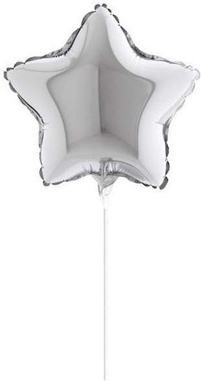 5″ Mini-Form Ballon Silberner Stern mit Ventil