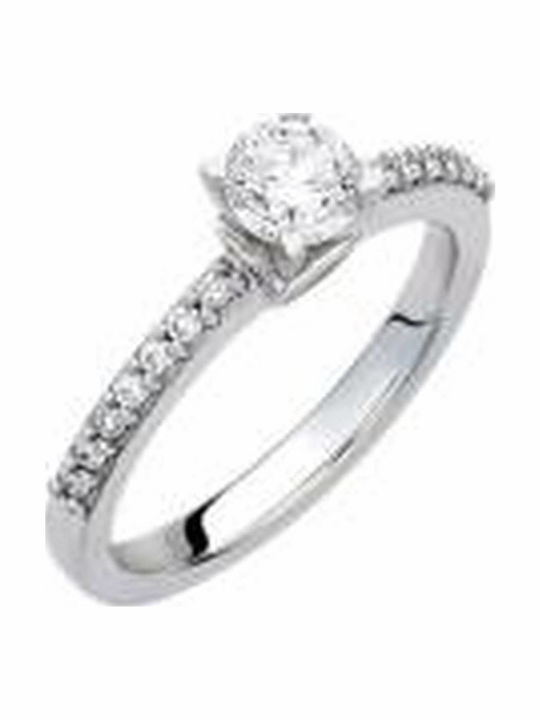 Mar & Co Diamonds Einzelner Steinring aus Weißgold 18K Mar & Co Diamonds Einzelner Steinring aus Weißgold 18K