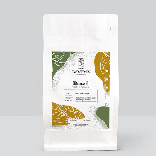 TwoStones Coffee Roasters Καφές Espresso Μονοποικιλιακός Arabica Brazil Αλεσμένος 250gr