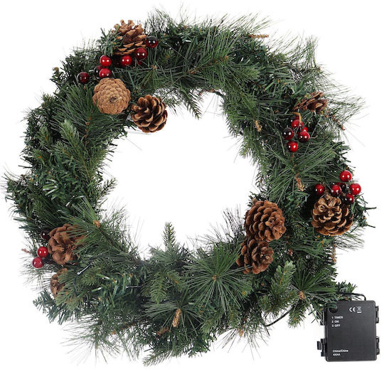 Crăciun Decorativ Coroană de flori cu lumină LED cu Diametru 60cm.