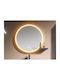 Martin Στρογγυλός Καθρέπτης Μπάνιου Led από Plywood 70x70cm Γκρι