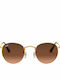 Ray Ban Round Metal Unisex Sunglasses with Gold Metal Frame and Brown Gradient Lens RB3447 9001/A5