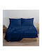 Ariete Satinport Σετ Σεντόνια Υπέρδιπλα 240x260εκ. Royal Blue (4τμχ)