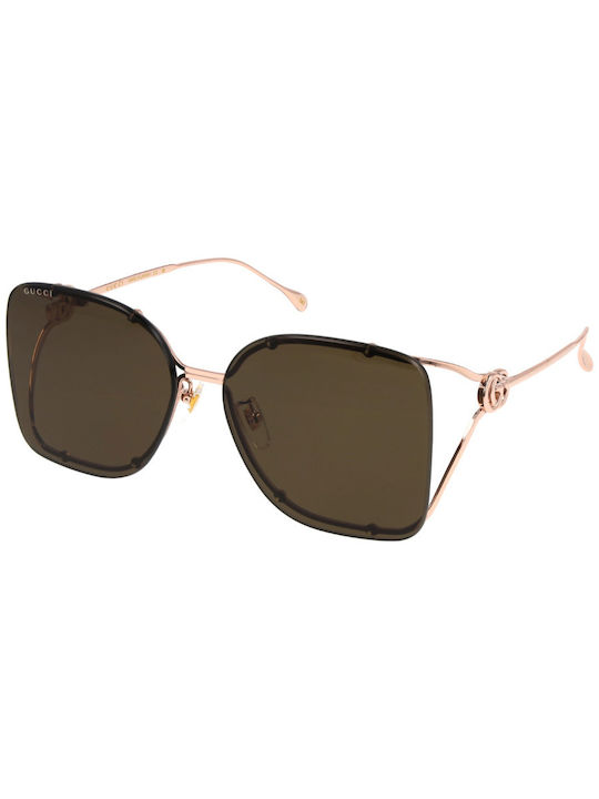 Gucci Feminini Ochelari de soare cu Rose Gold Cadru și Maro Lentilă GG1713SA-002