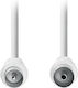 NOD Cablu Antenă Coaxial de sex masculin - Coaxial de sex feminin Alb 1.5m (141-0260)