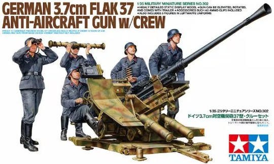 Фигури на модел Tamiya Немско 3.7 см зенитно оръдие Flak 37 с екипаж 1:35 35302