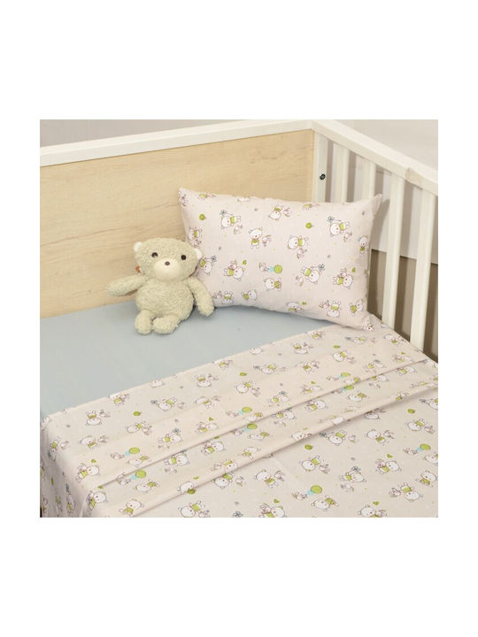 Baby Oliver Baby Sheets Set Cradle Cotton Multicolored 80x100cm 2pcs