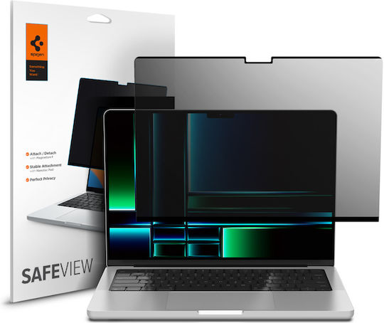 Protector din sticlă Spigen Sgp Safeview Privacy 9H Glas.tr Slim 1 pachet pentru Apple MacBook Pro 14" M3 2024/M2 2023/M1 2021 Afl06158