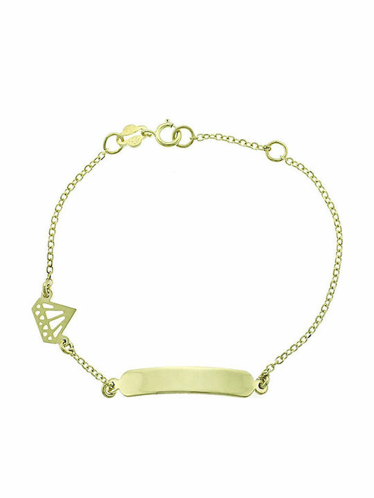 Mertzios.gr Kids Bracelet ID from Gold 9K