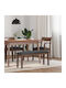 Dining Room Bench with Wooden Surface Coffee 110x30x46.5cm