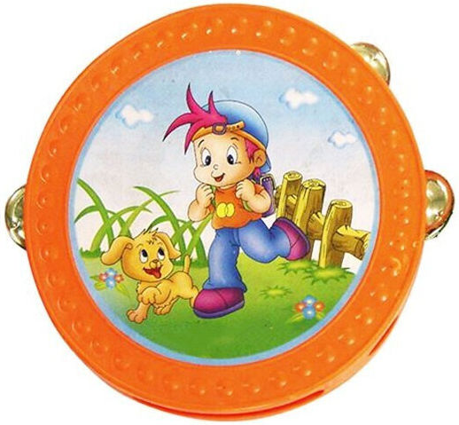 Orange Plastic Hand Tambourine