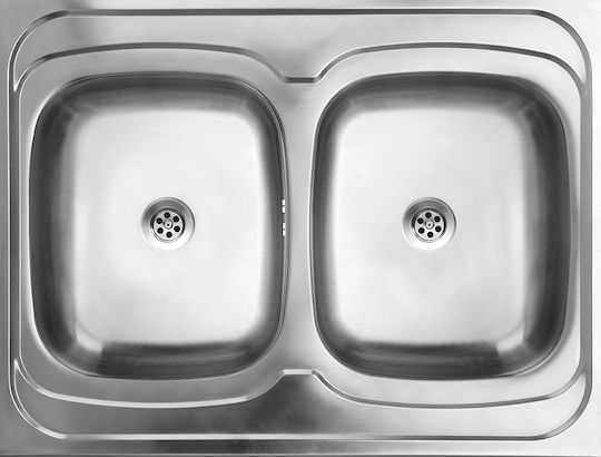 Kuchinox SK6_320T Ένθετος Inox Brushed Μ80xΠ60cm Ασημί