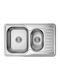 Kuchinox Drop-In Sink Inox Brushed W78xD50cm Silver