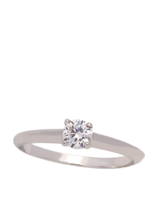 Tasoulis Jewellery Collection Μονόπετρο από Λευκόχρυσο 14K Tasoulis Jewellery Collection Μονόπετρο από Λευκόχρυσο 14K