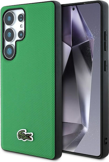 Lacoste Iconic Petit Pique Woven Logo Back Cover Πλαστικό / Σιλικόνης Πράσινο (Galaxy S25 Ultra)