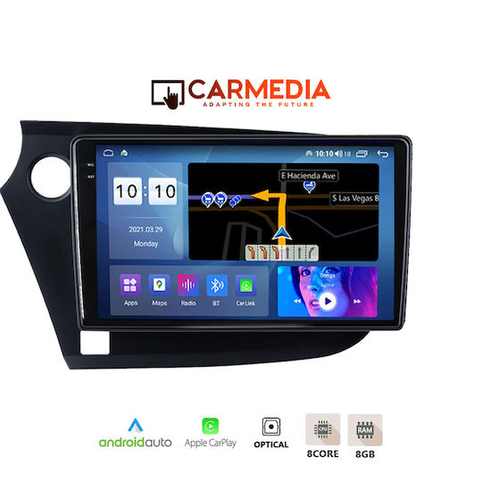 Carmedia Ηχοσύστημα Αυτοκινήτου για Honda Insight 2009-2014 (Bluetooth/USB/AUX/WiFi/GPS/Apple-Carplay/Android-Auto) με Οθόνη Αφής 9.5"