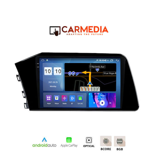 Carmedia Ηχοσύστημα Αυτοκινήτου για Hyundai Elantra 2020 (Bluetooth/USB/AUX/WiFi/GPS/Apple-Carplay/Android-Auto) με Οθόνη Αφής 9.5"