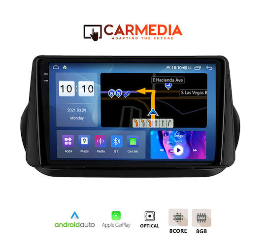 Carmedia Car Audio System for Peugeot 2008 2018 (Bluetooth/USB/AUX/WiFi/GPS/Apple-Carplay/Android-Auto) with Touch Screen 9.5"